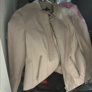Beige Leather Jacket